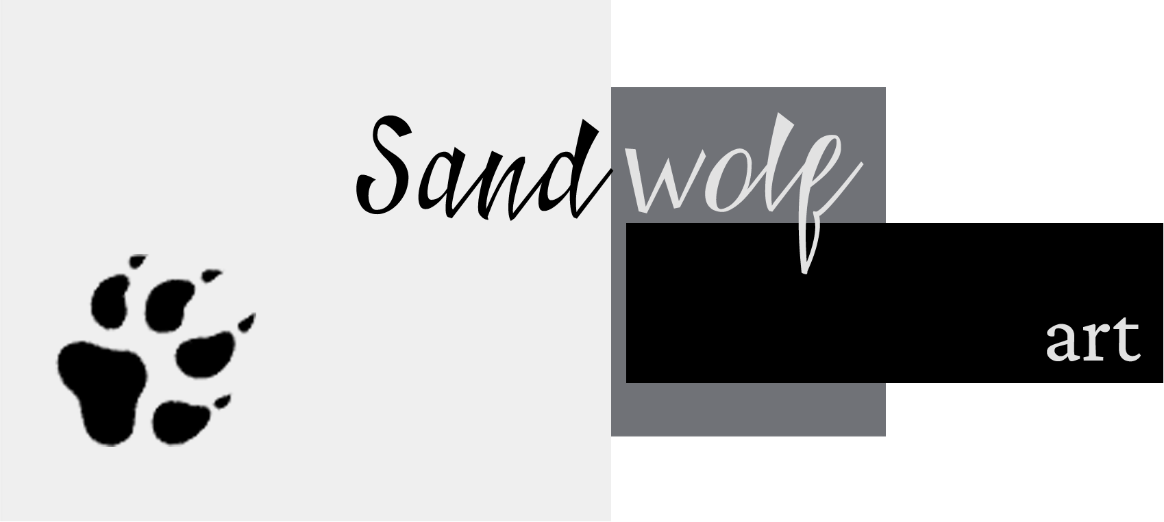landing page principal Sandwolf logo - looks a bit like a drawing pen nib